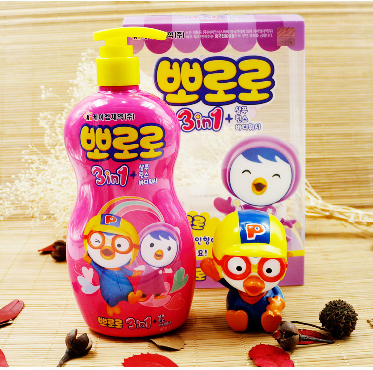 韩国 宝露露小企鹅儿童400g洗发沐浴护发三合一